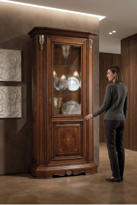 Vetrina in vetro Armadio in legno massello Vetrina Mobili da soggiorno Madia Legno massello