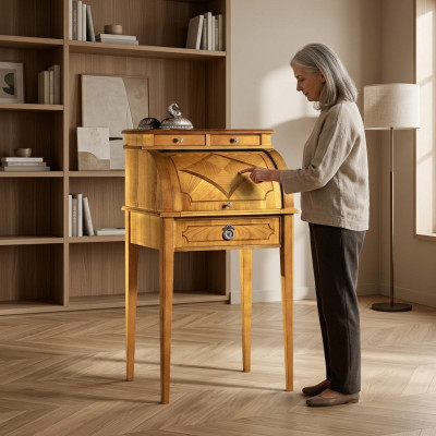 Mobili da ufficio, design, scrivania, segretaria, scrivanie, arredamento per ufficio, legno antico.