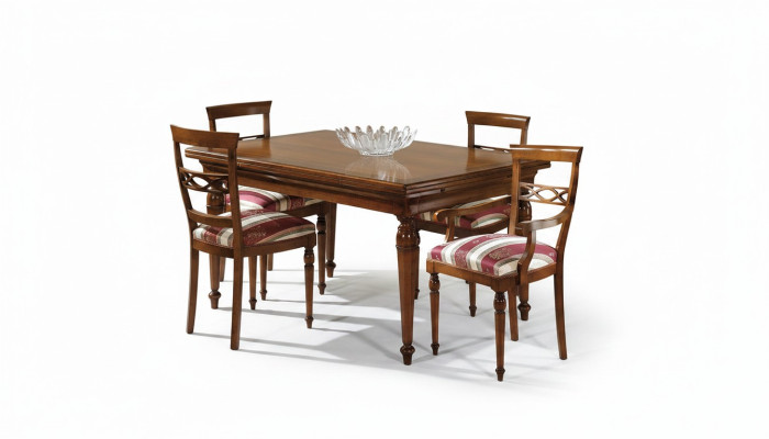 Set da pranzo, gruppo di sedie classico in vero legno, set da 4 pezzi, set di sedie, 4 sedie.