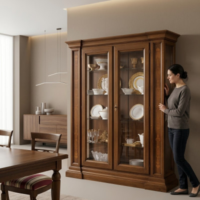 Vetrina 2 ante Armadio Vetrine Mobili per soggiorno Armadietto Design Vetrina Mobili in vetro Nuovo