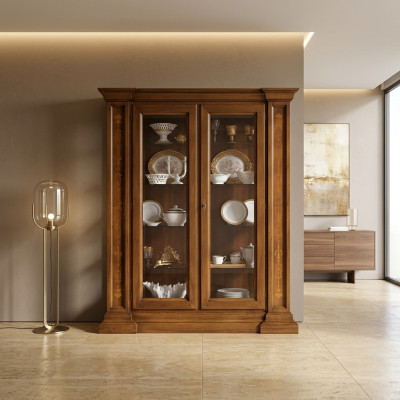 Vetrina 2 ante Armadio Vetrine Mobili per soggiorno Armadietto Design Vetrina Mobili in vetro Nuovo