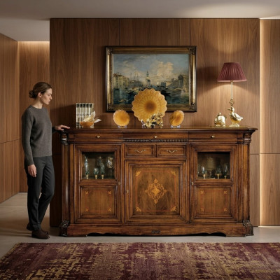 Mobile contenitore credenza cassettiera vetrina soggiorno legno credenza armadio nuovo