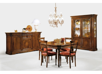 Set da pranzo Tavolo da pranzo 4 sedie Comò Vetrina Set di tavoli 7 pezzi Mobili