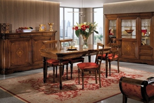 Sedia da tavolo Set di sedie 4x sedia Moderno Imbottito Design schienale Nuovo Legno