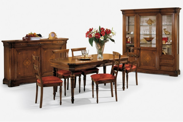 Sedia da tavolo Set di sedie 4x sedia Moderno Imbottito Design schienale Nuovo Legno