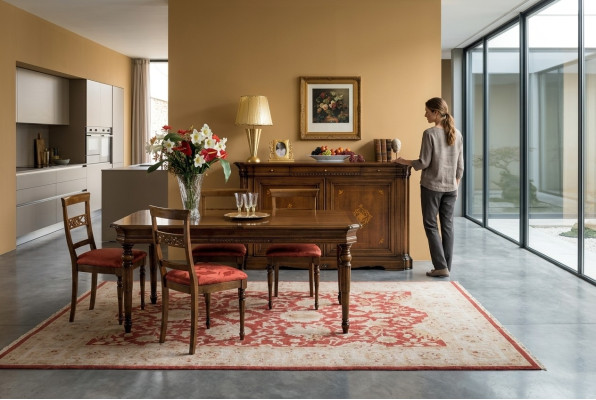 Designer Vetrina di lusso in legno Mobili italiani in vero legno madia