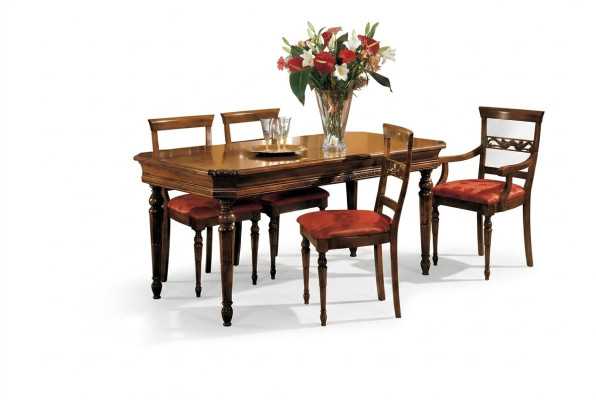 Set completo tavolo da pranzo 4 sedie Set da pranzo Gruppo da pranzo in legno Tavoli 5 pezzi