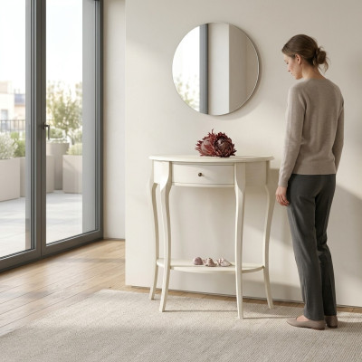 Comodino console da notte camera da letto tavolino moderno design mobili legno bianco nuovo
