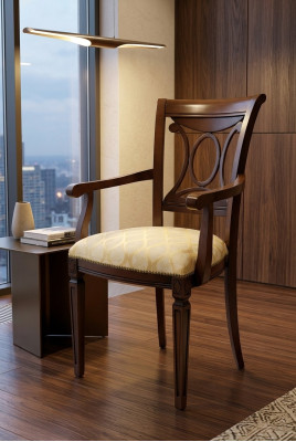 Design sedia in legno massello con braccioli sedia poltrona sala da pranzo soggiorno ufficio