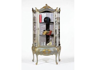 Mobili barocchi Vetrina italiana Armadio Mobili Armadi Legno massiccio Scaffale Elegante