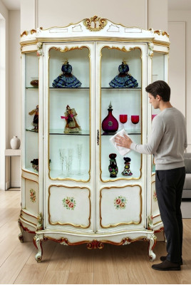 Vetrina in vetro Mobile barocco Arredamento italiano Vetrine in vetro Armadi
