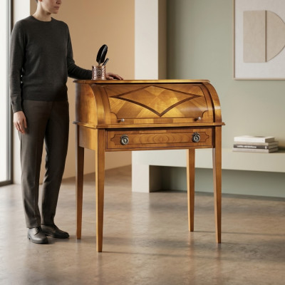 Scrivania Tavolo Arredamento Italiano Mobili Legno Massello Ufficio Segretario Nuovo