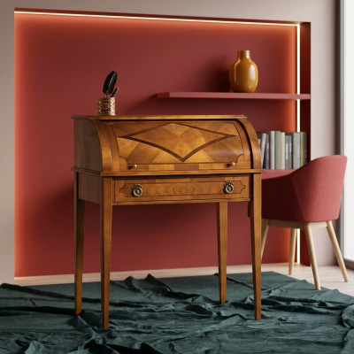 Scrivania Tavolo Arredamento Italiano Mobili Legno Massello Ufficio Segretario Nuovo