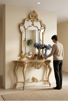 Specchio consolle tavolo da trucco console toletta shabby.