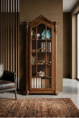 Vetrina Mobili Soggiorno Credenza Legno Massiccio Vetrine Vetro Armadio Legno Massello