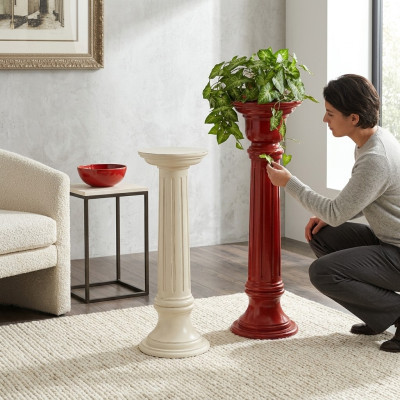 Supporto per fiori Colonna per fiori Fioriera Stand Legno massiccio Piantana per piante in vaso Nuovo