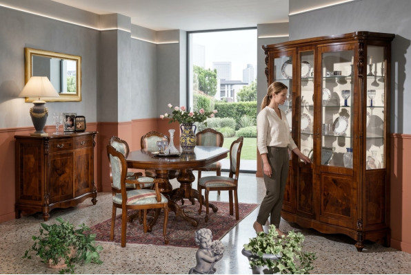 Set Gruppo Ess in legno Mobile completo Tavolo Sedie Arredamento Italia