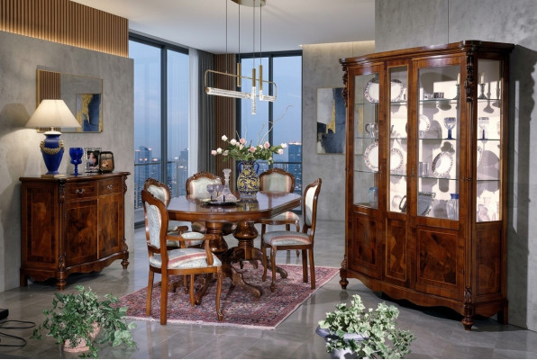 Set Gruppo Ess in legno Mobile completo Tavolo Sedie Arredamento Italia