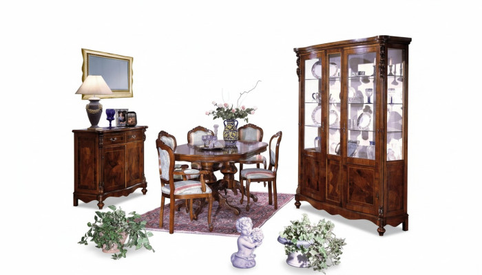 Set Gruppo Ess in legno Mobile completo Tavolo Sedie Arredamento Italia