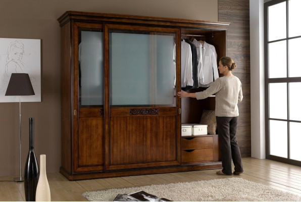 Armadio camera da letto Armadio di lusso Vaccari cav giovanni Legno massello Nuovo