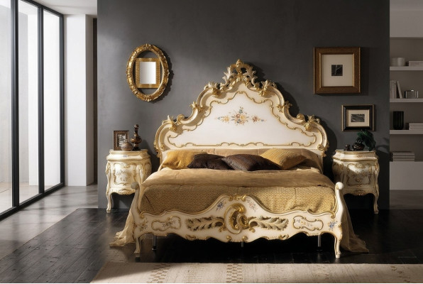 Camera da letto bianca Letto in legno di lusso Vaccari cav giovanni Massello Nuovo