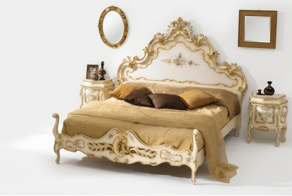 Camera da letto bianca Letto in legno di lusso Vaccari cav giovanni Massello Nuovo