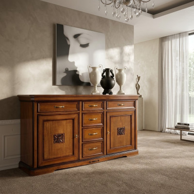Comò cassetti in legno Comò soggiorno Credenza armadio Armadi massicci Nuovo