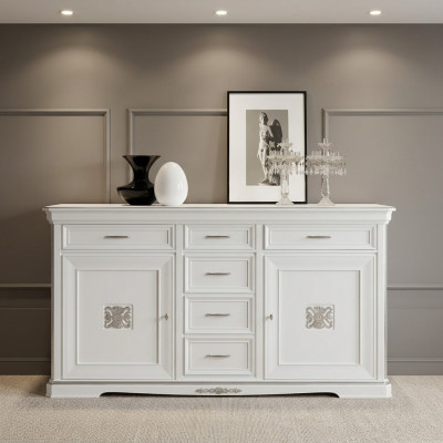 Commode credenze Massiccia Armadio in legno Mobili Comò Buffet Sideboard Bianco