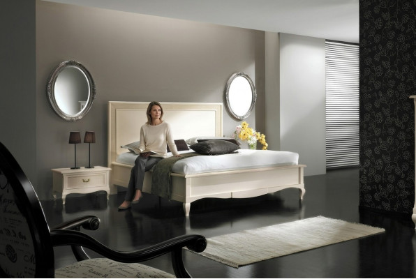 Letto matrimoniale Letto Camera da letto Mobili in legno massello Letto Vaccari cav giovanni Nuovo