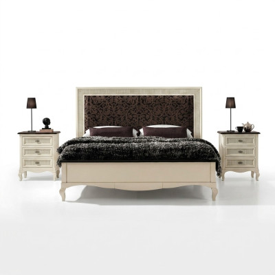 Camera da letto Letto Comodino Letto matrimoniale Imbottito Set di letti Gruppo Abbinato 3 pezzi.