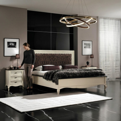 Letto matrimoniale in legno massiccio Camera da letto Design Letti Mobili Vaccari cav giovanni