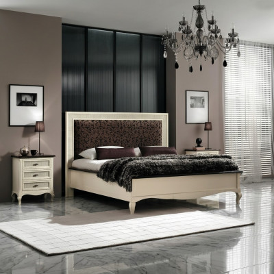 Letto matrimoniale in legno massiccio Camera da letto Design Letti Mobili Vaccari cav giovanni