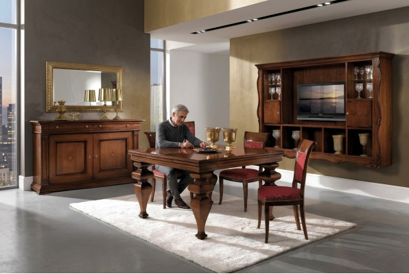 Tavolo da pranzo Design Mobili Arredamento Tavoli Legno massiccio Tavolo Nuovo Lusso Italiano