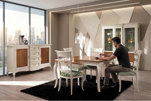 Tavolo da pranzo + 4x sedie Sedia Set sala da pranzo Gruppo da pranzo Moderno Tavolo Tavoli Set