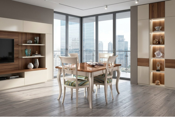 Tavolo da pranzo + 4x sedie Sedia Set sala da pranzo Gruppo da pranzo Moderno Tavolo Tavoli Set