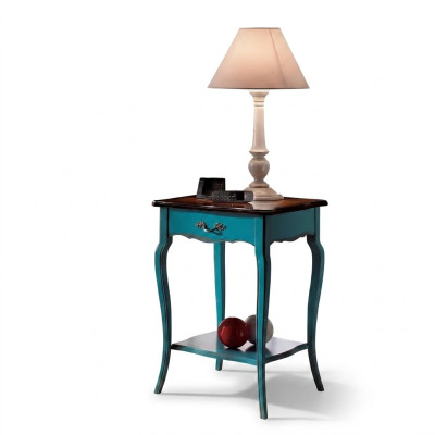 Comodino per console camera da letto Tavolino design moderno in legno blu azzurro