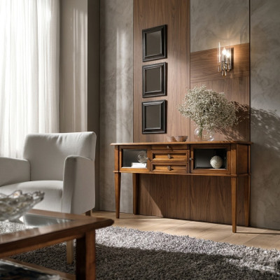 Tavolino da console Design in legno Tavolo Consolle Sideboard Tavolo di lusso Sideboard Nuovo