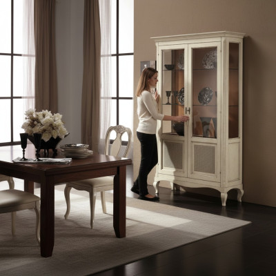 Vetrina legno lusso armadi classici credenza design mobili italiani marrone