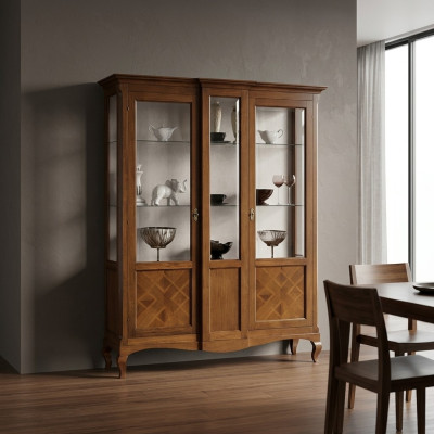 Vetrina legno Armadi di lusso Anrichte Classico Armadio Mobili italiani Marrone
