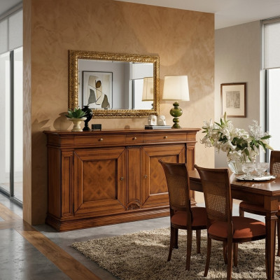 Comò di lusso, credenza, armadio, guardaroba, mobiletto, mobili in stile antico in legno nuovo.
