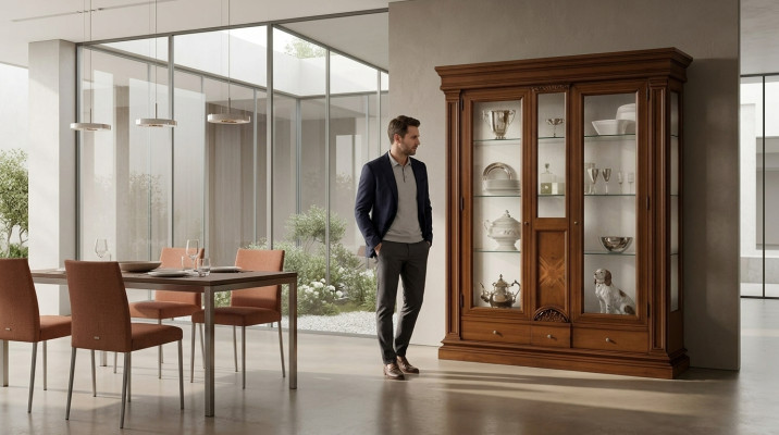Legno Vetrine Vetro Armadio Legno Massiccio Credenza Vetrina Mobili Soggiorno Massicci.