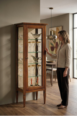 Vetrina soggiorno armadio libreria credenza mobili classici scaffali in legno.