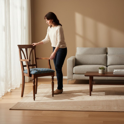 Sedia da sala da pranzo Poltrona di lusso Sedia in legno marrone Sedia da salotto Nuovo.   Sedia da pranzo Sedia da lusso Sedia in legno marrone Sedia da salotto Nuova.