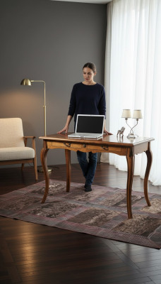 Segretaria Mobili da ufficio Scrivania Tavolo per computer in legno massello Cassetti Tavoli