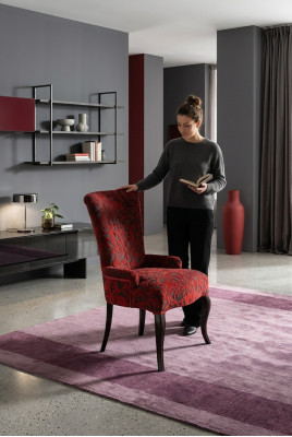 Soggiorno poltrone di lusso sedia sedia legno marrone mobili italiani imbottiti