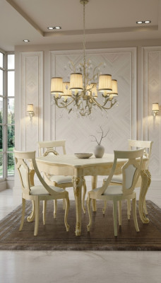 Sedie da sala da pranzo in legno, sedia di lusso beige con schienale, mobili per il soggiorno beige nuovi