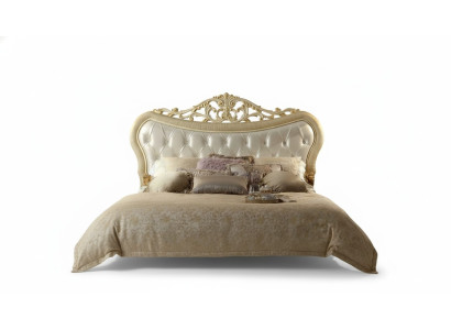 Letto matrimoniale Letto di lusso Letti in legno Telaio letto Beige Design Moderno