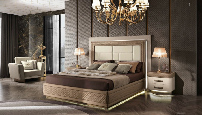 Letto Struttura letto in legno Camera da letto moderna Letto matrimoniale Mobili di lusso Letti