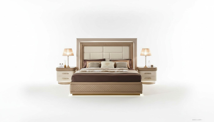 Letto Struttura letto in legno Camera da letto moderna Letto matrimoniale Mobili di lusso Letti