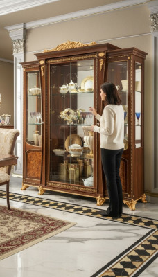 Vetrine Legno Vetro Armadio Legno Massello Credenza Vetrina Mobili Soggiorno Italia